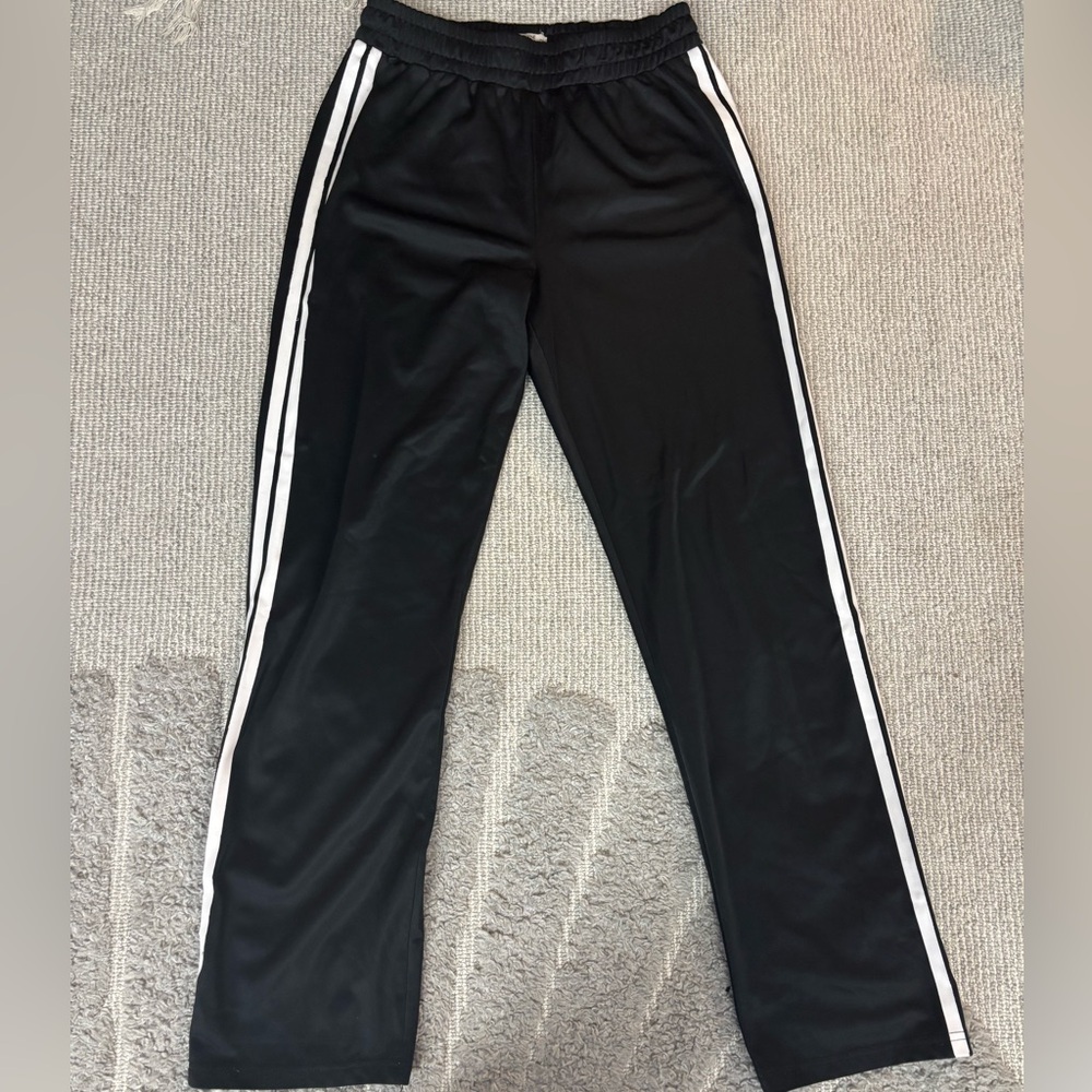 Ardene Black White Stripe Track Pants Joggers Size S/M